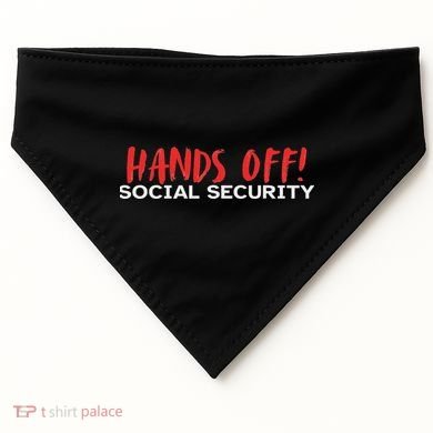Hands Off Social Security Protest Resist Save Democracy USA-Made Doggie Bandana