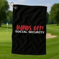 Hands Off Social Security Protest Resist Save Democracy Golf Towel thumb 1