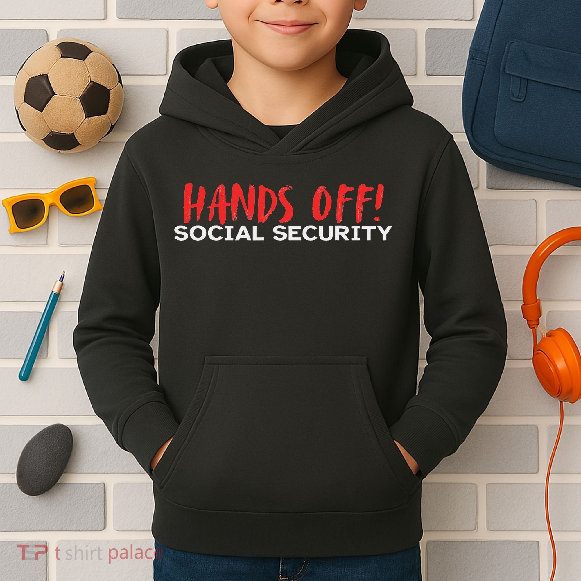Hands Off Social Security Protest Resist Save Democracy Kids Hoodie