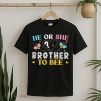 He Or She Brother To Bee Gender Reveal Party Outfit Brother T-Shirt thumb 2
