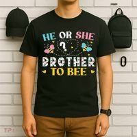 He Or She Brother To Bee Gender Reveal Party Outfit Brother T-Shirt thumb 6
