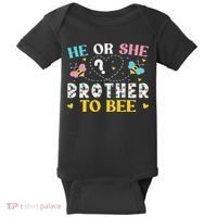 He Or She Brother To Bee Gender Reveal Party Outfit Brother Baby Bodysuit thumb 0