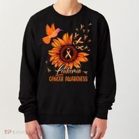 Hummingbird Orange Sunflower Leukemia Cancer Awareness Women's Sweatshirt thumb 0
