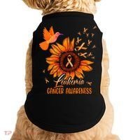 Hummingbird Orange Sunflower Leukemia Cancer Awareness Doggie Tank thumb 0