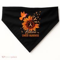 Hummingbird Orange Sunflower Leukemia Cancer Awareness USA-Made Doggie Bandana thumb 0