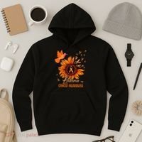 Hummingbird Orange Sunflower Leukemia Cancer Awareness Hoodie thumb 3