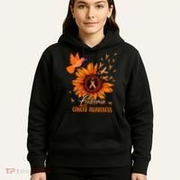 Hummingbird Orange Sunflower Leukemia Cancer Awareness Hoodie thumb 5