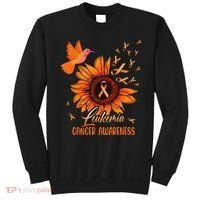 Hummingbird Orange Sunflower Leukemia Cancer Awareness Sweatshirt thumb 0