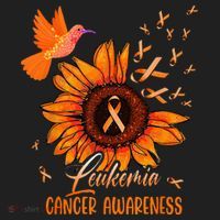 Hummingbird Orange Sunflower Leukemia Cancer Awareness Beanie thumb 2