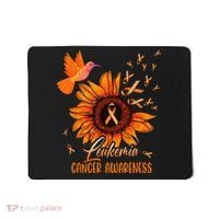 Hummingbird Orange Sunflower Leukemia Cancer Awareness Mousepad thumb 0