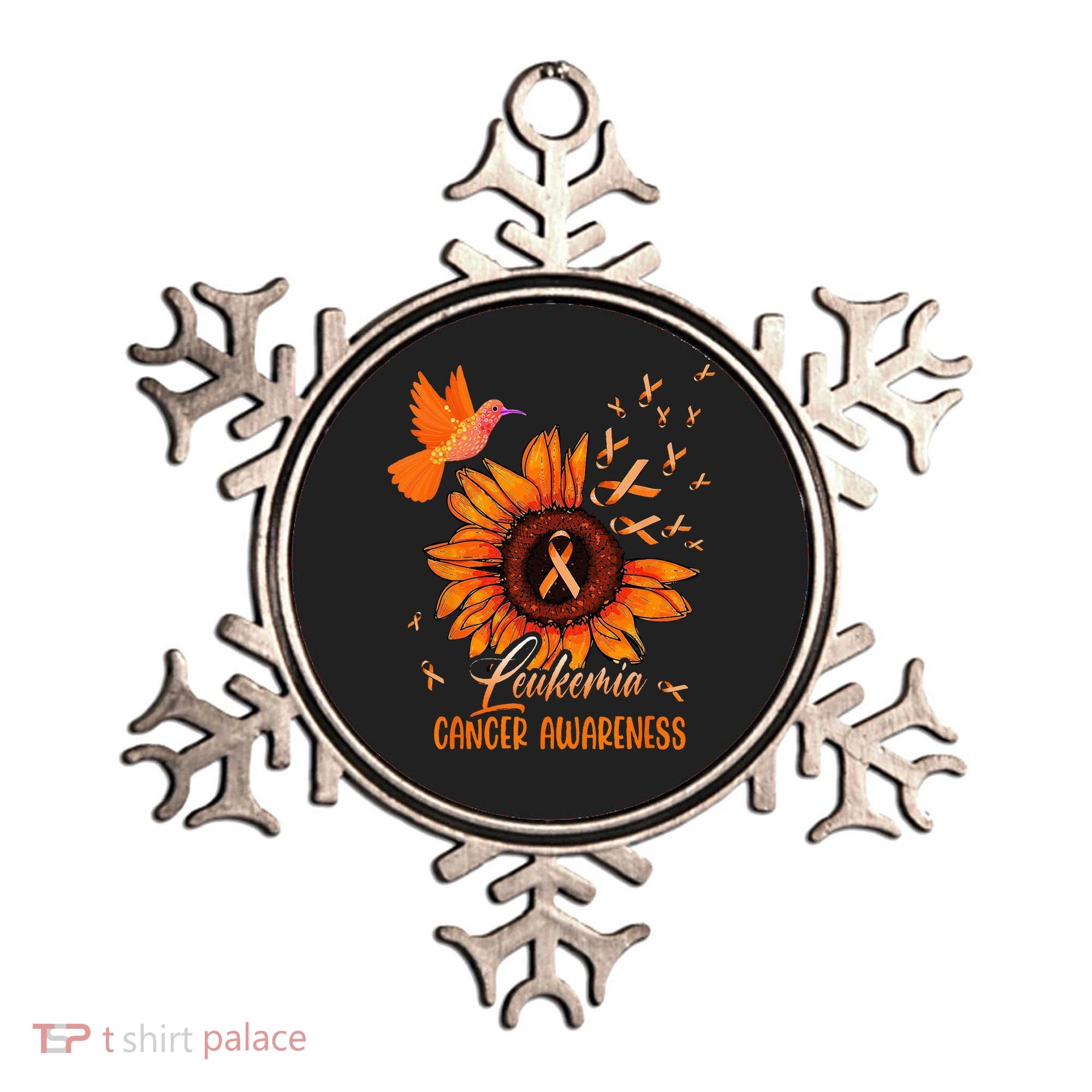 Hummingbird Orange Sunflower Leukemia Cancer Awareness Ornament