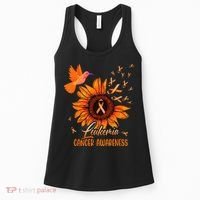 Hummingbird Orange Sunflower Leukemia Cancer Awareness Women's Tank Top thumb 0