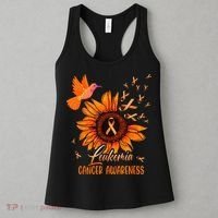 Hummingbird Orange Sunflower Leukemia Cancer Awareness Women's Tank Top thumb 3