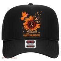 Hummingbird Orange Sunflower Leukemia Cancer Awareness Hat thumb 0