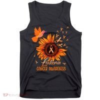Hummingbird Orange Sunflower Leukemia Cancer Awareness Tank Top thumb 0