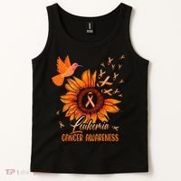 Hummingbird Orange Sunflower Leukemia Cancer Awareness Tank Top thumb 2