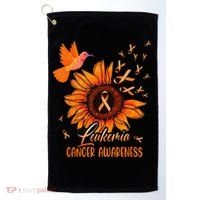 Hummingbird Orange Sunflower Leukemia Cancer Awareness Golf Towel thumb 0