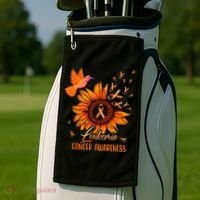 Hummingbird Orange Sunflower Leukemia Cancer Awareness Golf Towel thumb 2
