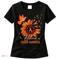 Hummingbird Orange Sunflower Leukemia Cancer Awareness Women's T-Shirt thumb 0