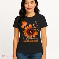 Hummingbird Orange Sunflower Leukemia Cancer Awareness Women's T-Shirt thumb 4