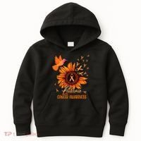 Hummingbird Orange Sunflower Leukemia Cancer Awareness Kids Hoodie thumb 0