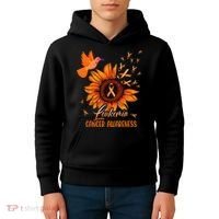 Hummingbird Orange Sunflower Leukemia Cancer Awareness Kids Hoodie thumb 4
