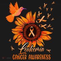 Hummingbird Orange Sunflower Leukemia Cancer Awareness Kids Long Sleeve Shirt thumb 2