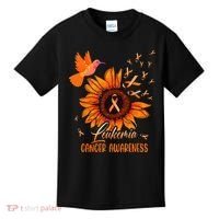 Hummingbird Orange Sunflower Leukemia Cancer Awareness Kids T-Shirt thumb 0