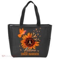 Hummingbird Orange Sunflower Leukemia Cancer Awareness Tote Bag thumb 0