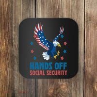 Hands Off Social Security USA Flag Eagle For Women Coaster thumb 0