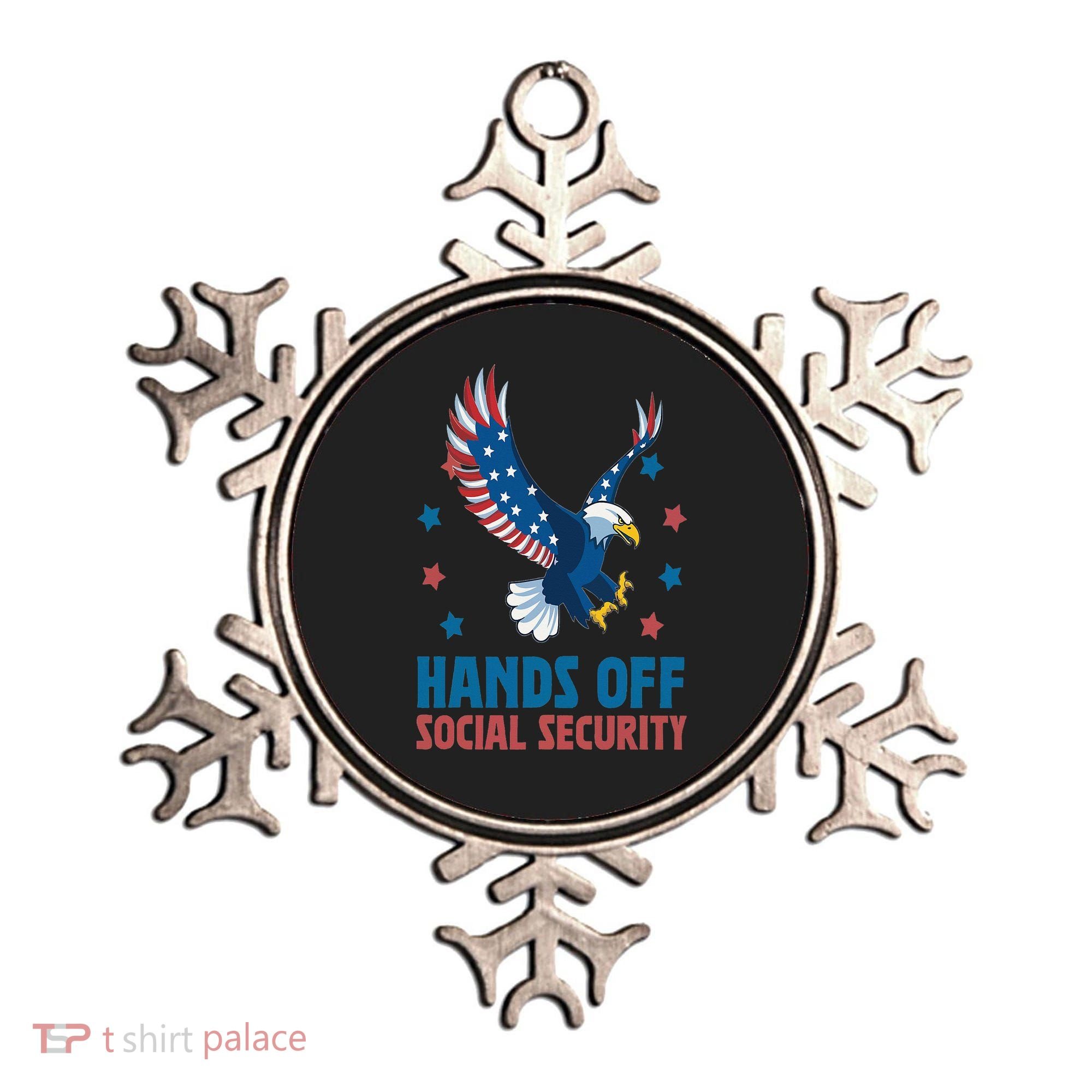 Hands Off Social Security USA Flag Eagle For Women Ornament