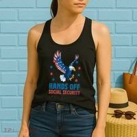 Hands Off Social Security USA Flag Eagle For Women Women's Tank Top thumb 2