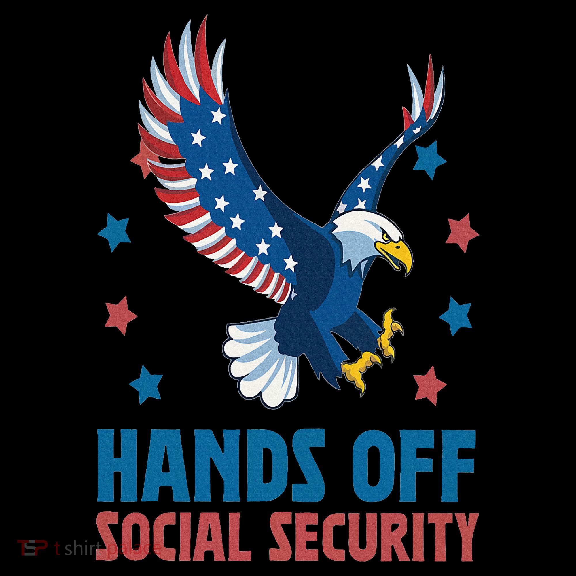 Hands Off Social Security USA Flag Eagle For Women Baby Bodysuit