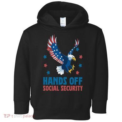 Hands Off Social Security USA Flag Eagle For Women Toddler Hoodie