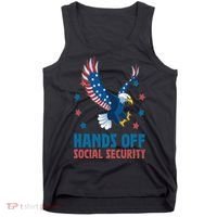 Hands Off Social Security USA Flag Eagle For Women Tank Top thumb 0