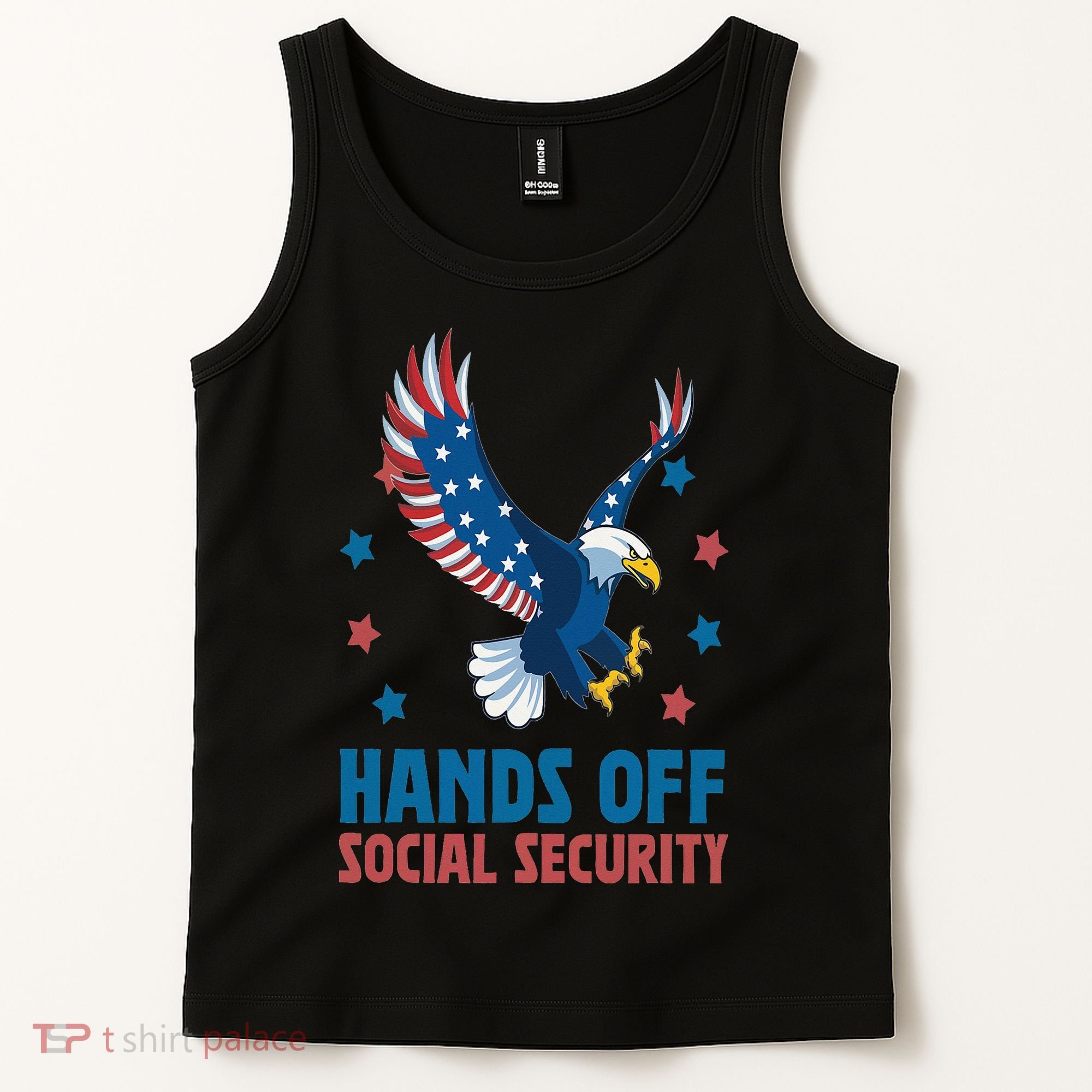 Hands Off Social Security USA Flag Eagle For Women Tank Top