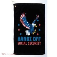 Hands Off Social Security USA Flag Eagle For Women Golf Towel thumb 0