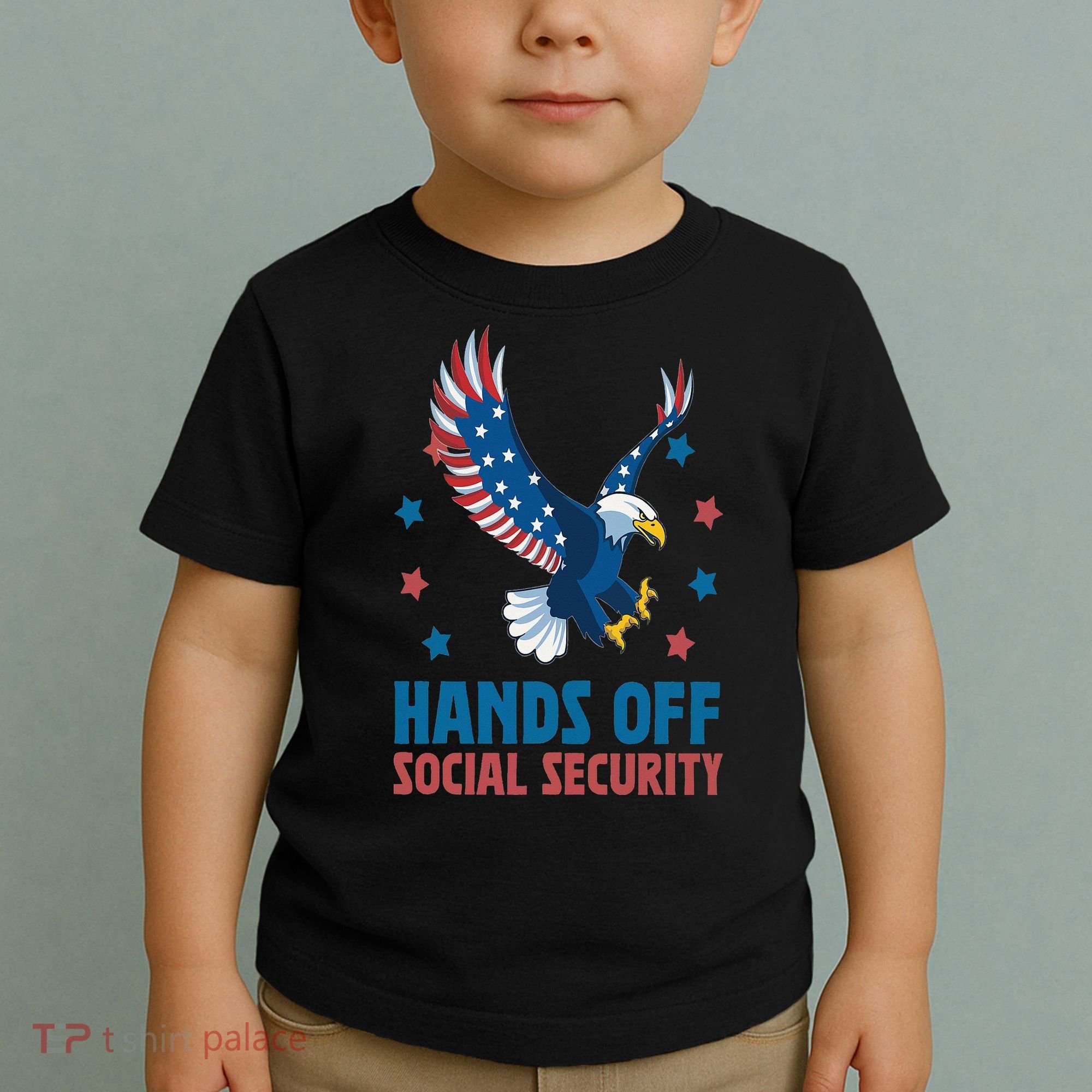 Hands Off Social Security USA Flag Eagle For Women Toddler T-Shirt