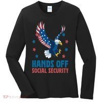 Hands Off Social Security USA Flag Eagle For Women Women's Long Sleeve Shirt thumb 0