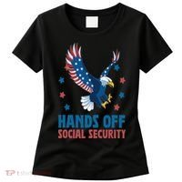 Hands Off Social Security USA Flag Eagle For Women Women's T-Shirt thumb 0