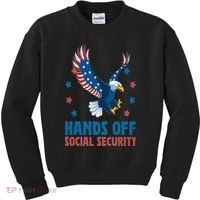 Hands Off Social Security USA Flag Eagle For Women Kids Sweatshirt thumb 0