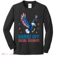 Hands Off Social Security USA Flag Eagle For Women Kids Long Sleeve Shirt thumb 0