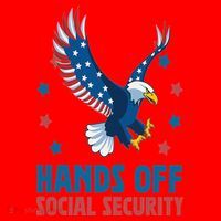 Hands Off Social Security USA Flag Eagle For Women Santa Hat thumb 1