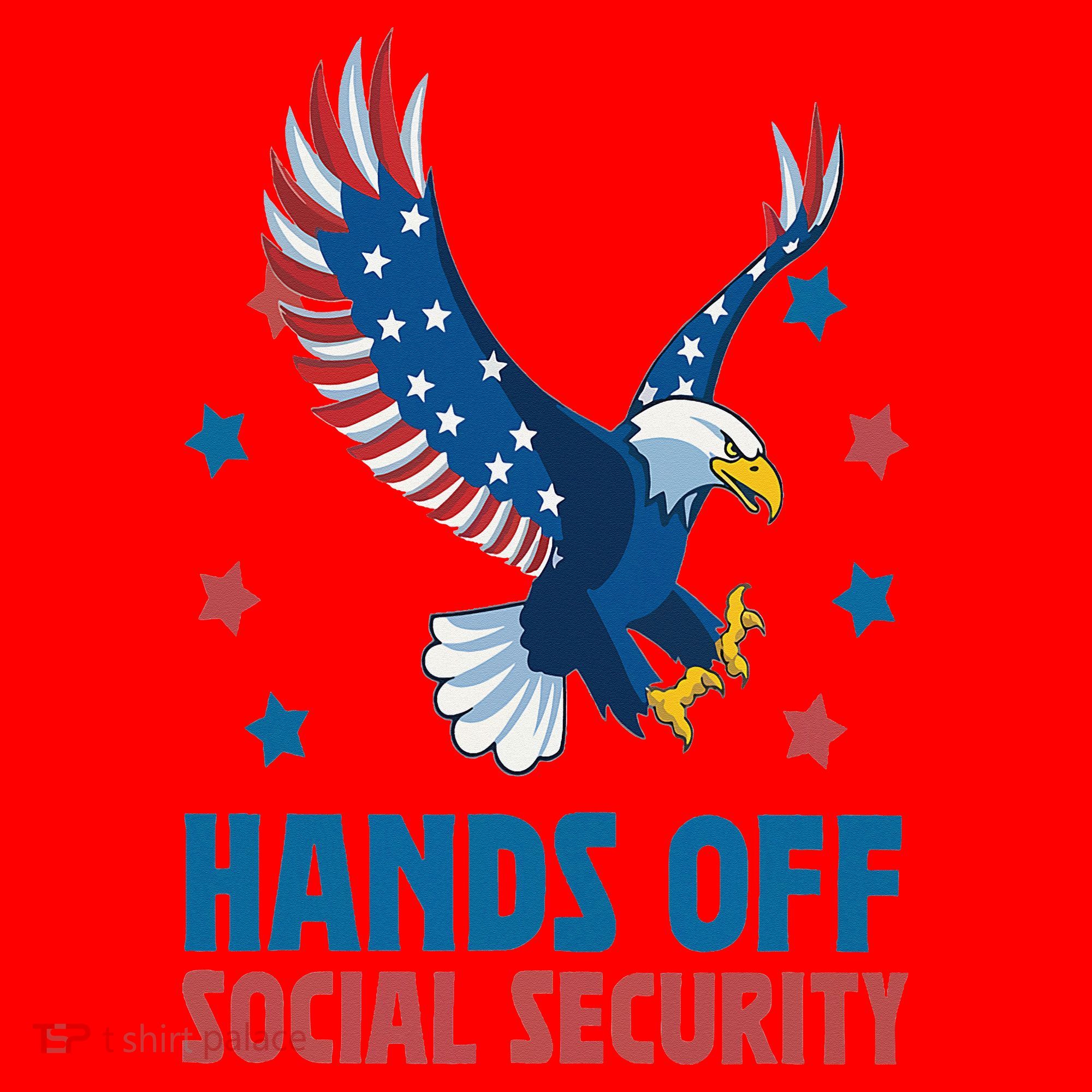 Hands Off Social Security USA Flag Eagle For Women Santa Hat