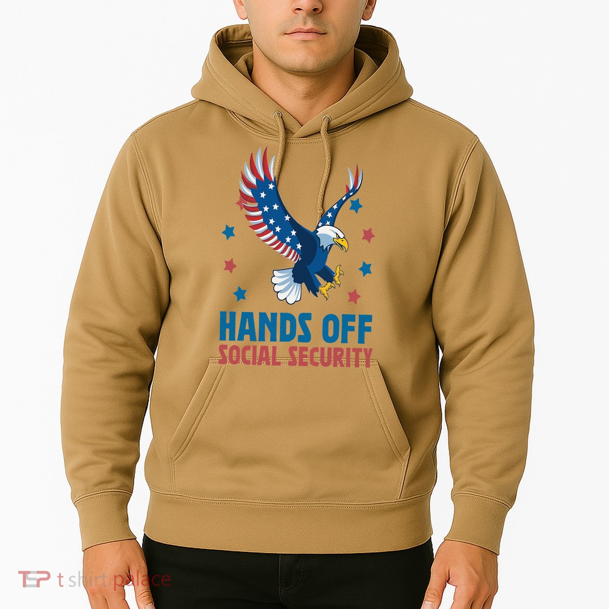 Hands Off Social Security USA Flag Eagle For Women Hoodie
