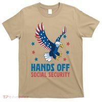 Hands Off Social Security USA Flag Eagle For Women T-Shirt thumb 0