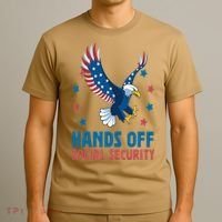 Hands Off Social Security USA Flag Eagle For Women T-Shirt thumb 3