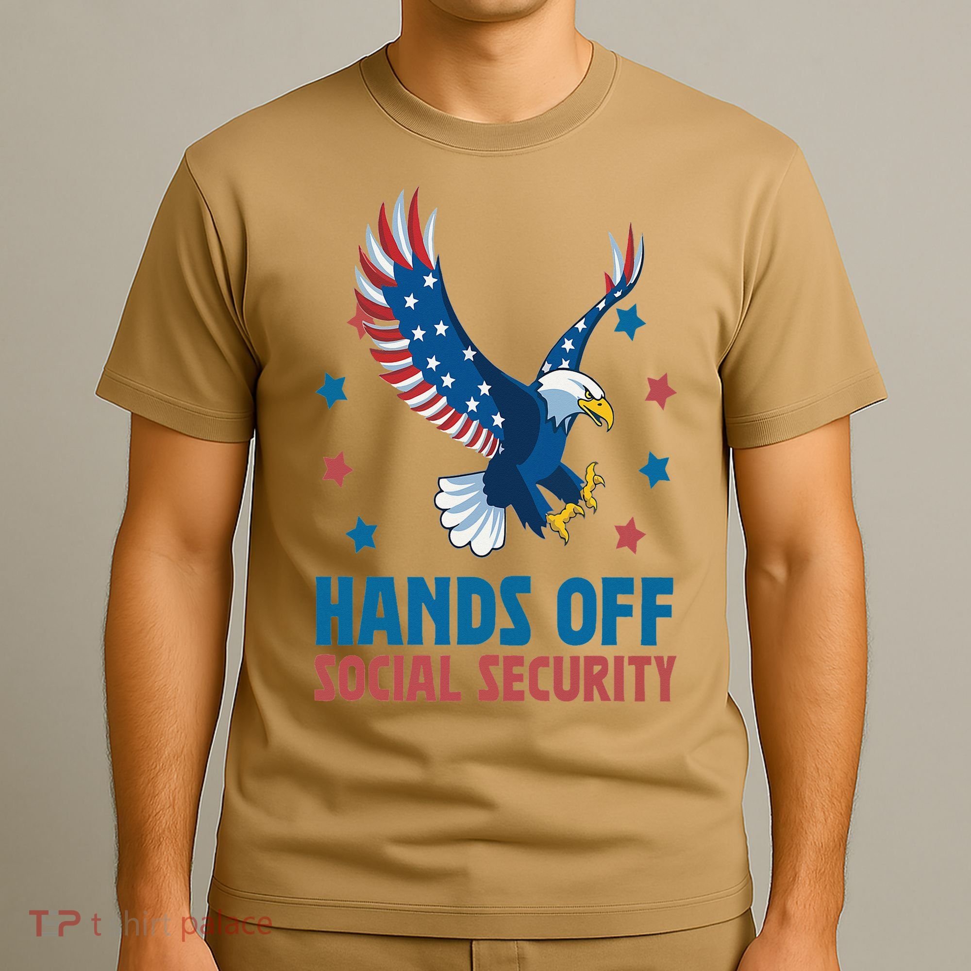 Hands Off Social Security USA Flag Eagle For Women T-Shirt