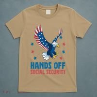 Hands Off Social Security USA Flag Eagle For Women T-Shirt thumb 5