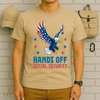 Hands Off Social Security USA Flag Eagle For Women T-Shirt thumb 6